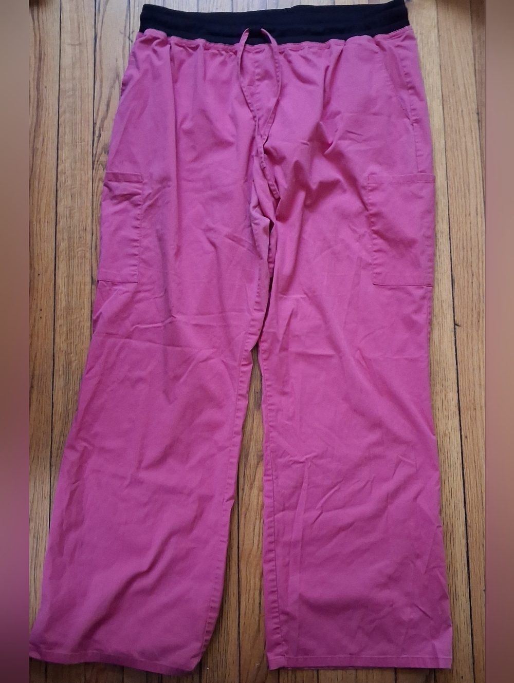 Scrubstar - Women's Pink/Black Stretch Uniform Medical Nurse XL Scrub Pants